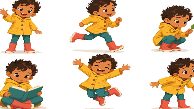 design a character model sheet with turnaround and expressions