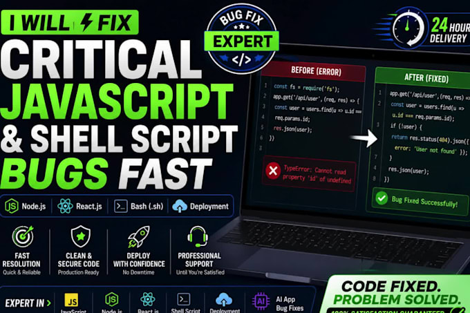 fix critical javascript bugs and shell script sh errors fast