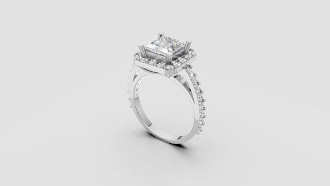 design a custom engagements rings and render also