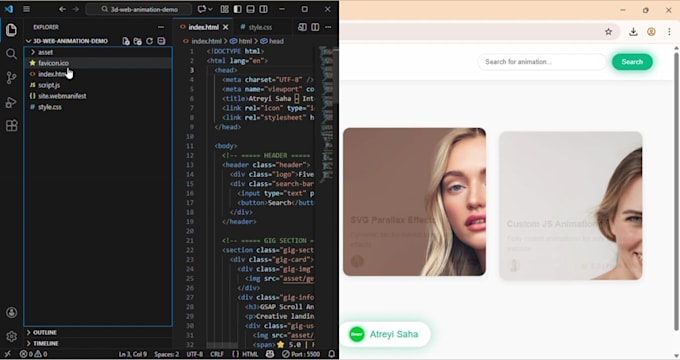 custom javascript animation, svg animation, gsap, html5, css3 scroll effects