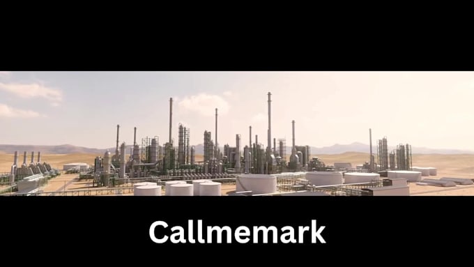 create 3d oil and gas refinery animation and construction animation