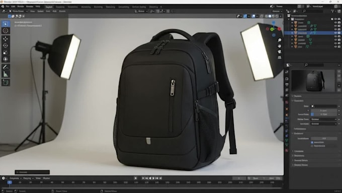create realistic 3d backpack models and custom product renders