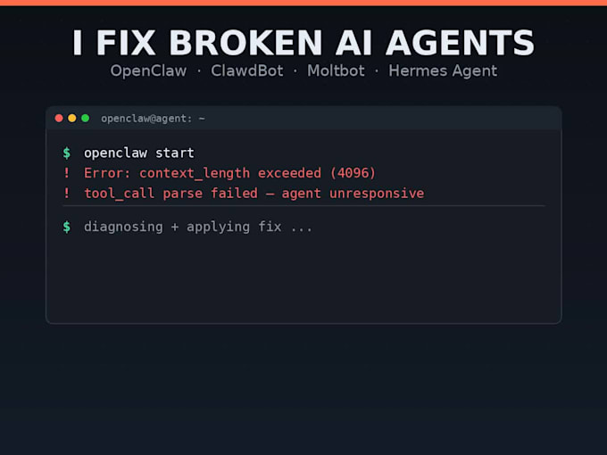 fix your broken openclaw, clawdbot or moltbot install or hermes ai agent