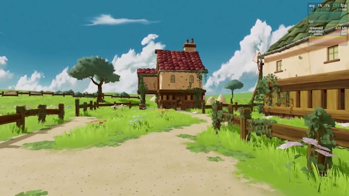 create a stylized 3d game environment in unreal engine or unity