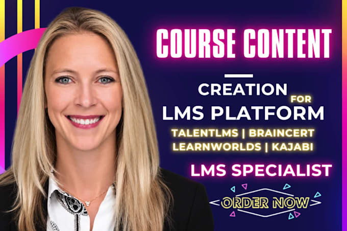 create course content for your lms, talentlms, braincert, learnworlds and kajabi
