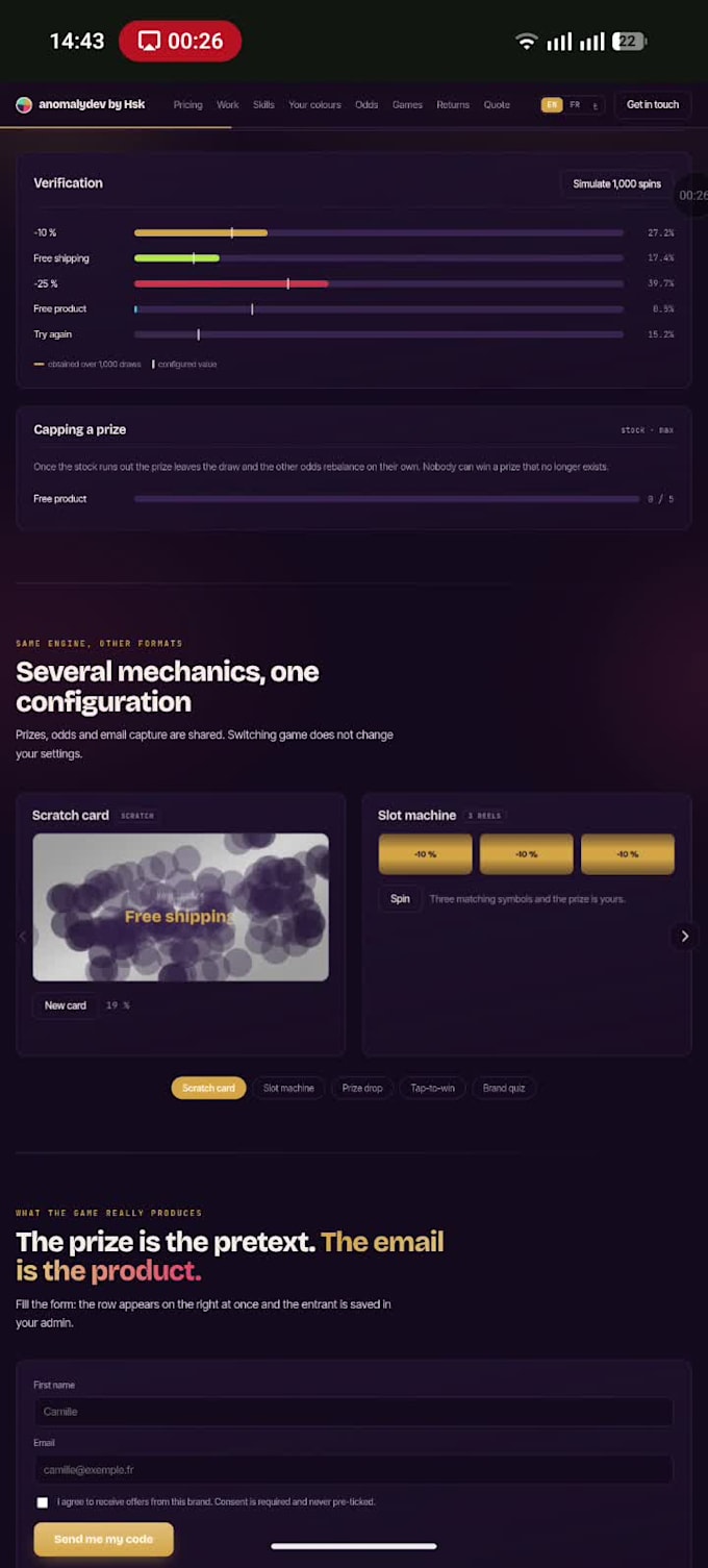 create a custom HTML5 marketing game to collect emails for your brand