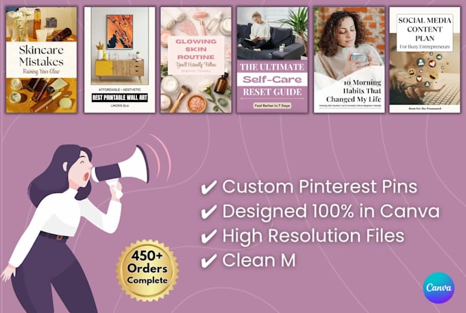 design pinterest pins for etsy and buisness in canva