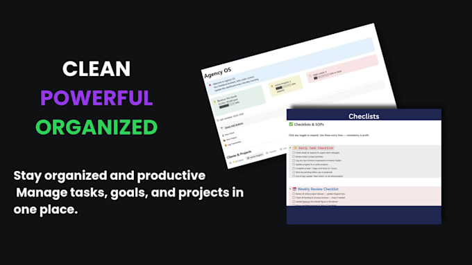 create a custom notion template dashboard and planner