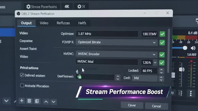 work on obs stream setup for twitch and kick