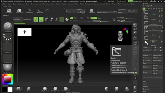 sclupt 3d character for printing