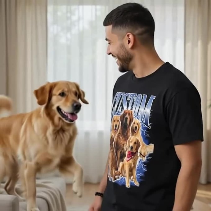 design custom bootleg pet portrait t shirt