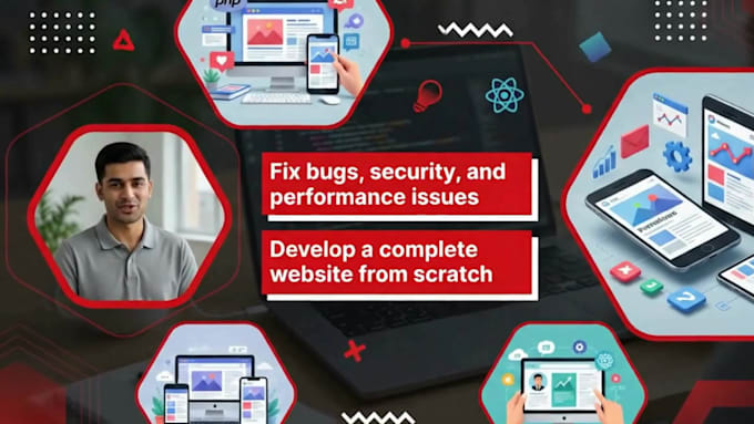 fix and develop PHP, laravel, vue js, react js website