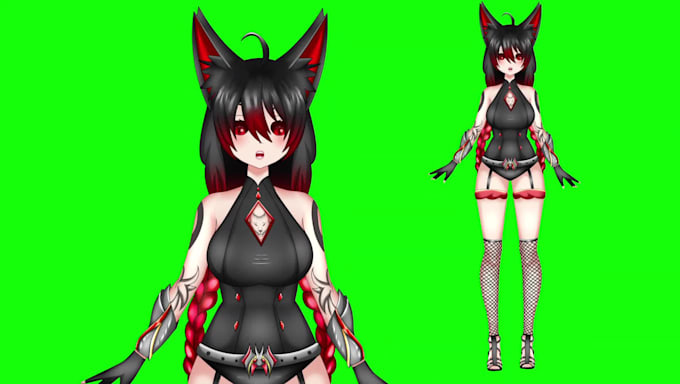 create an anime live 2d vtuber model, vtuber avatar for streaming commissions