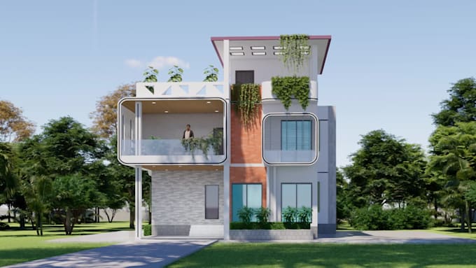 create photorealistic architectural exterior 3d rendering
