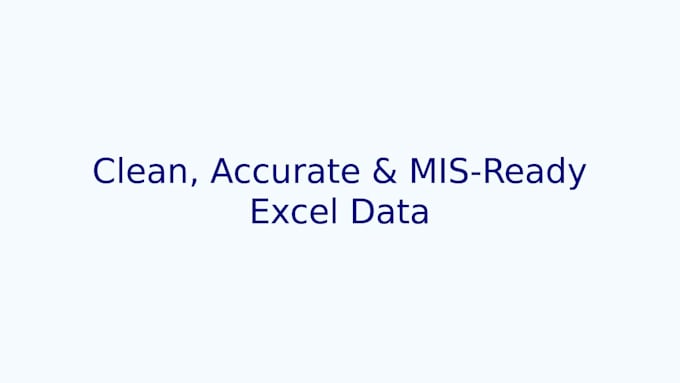 do excel data clearing and mis reporting specialist