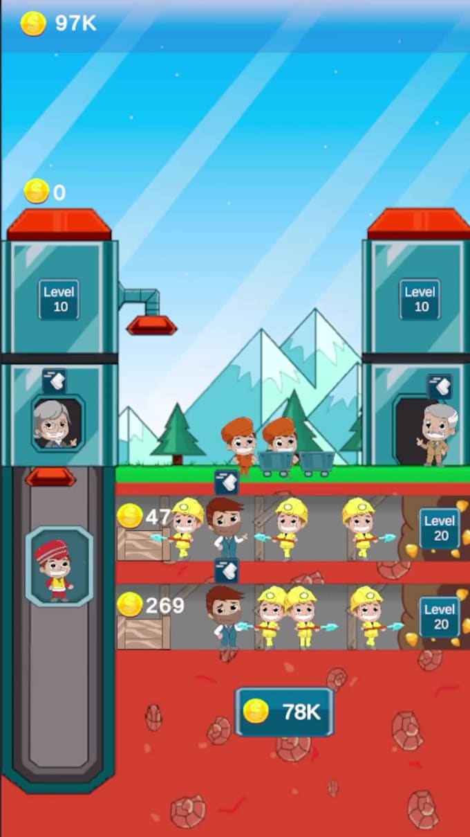 develop idle tycoon game, tower defense game, multiplayer strategy game in unity