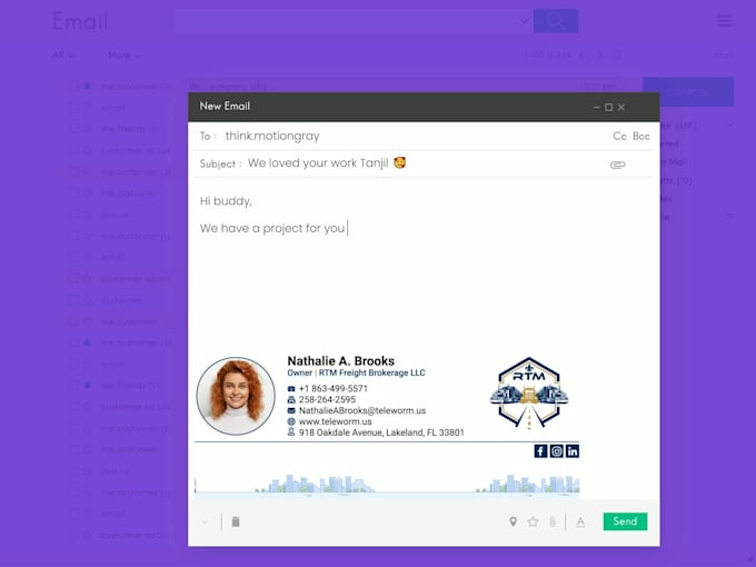create custom HTML and animated email signature