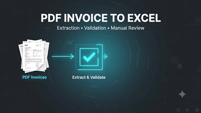 convert PDF invoices to excel with validation