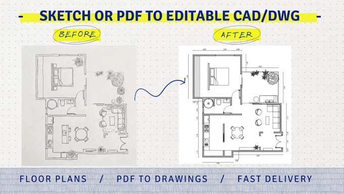 redraw pdf, or image floor plans to autocad
