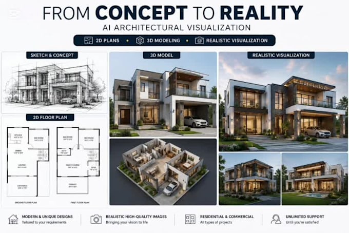 create modern house design and architectural concepts