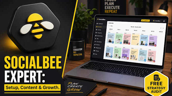 do socialbee setup, content calendar, and daily scheduling
