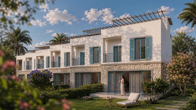 create 3d exterior rendering and architectural visualization