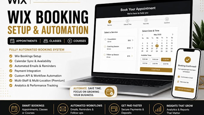setup wix booking, appointment scheduling and automation