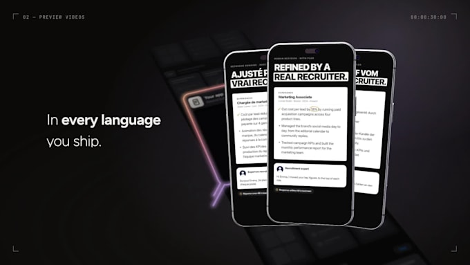 create an app store preview video and app promo video in 14 languages