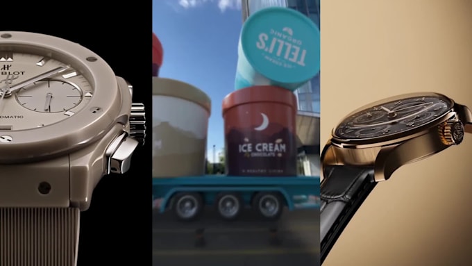 create 3d cgi product animation, cgi ads, vfx and wrist watch animation