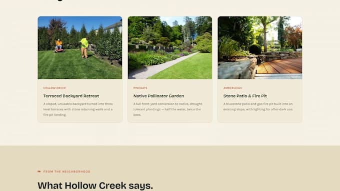 design a local service business one page website