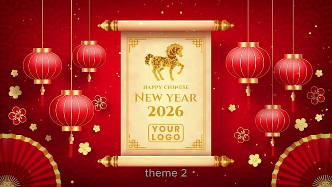create 2026 chinese lunar new year greetings with logo