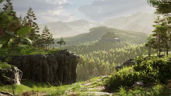 make 3d game environment design in unreal engine 5 level design map 3d landscape