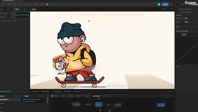 create lottie, rive animations