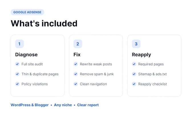 fix google adsense rejection, low value content and adsense approval issues