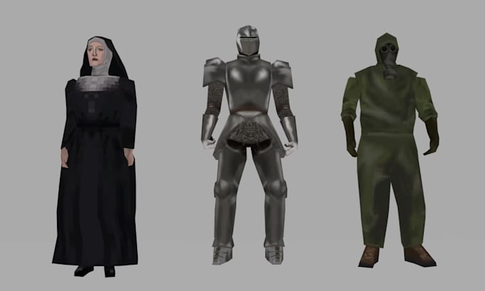 create 3d model low poly characters