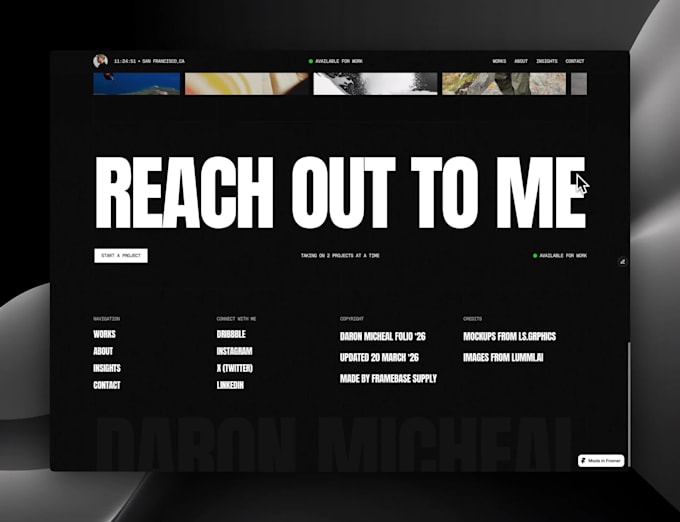 design and build a custom framer website