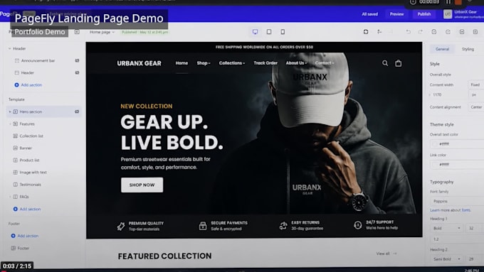 do ecommerce store landing pages with pagefly, gempages, shogun, ecomposer