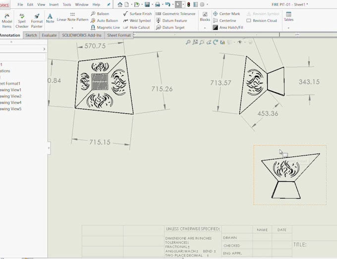 create solidworks 2d technical drawings with gdt dimensioning