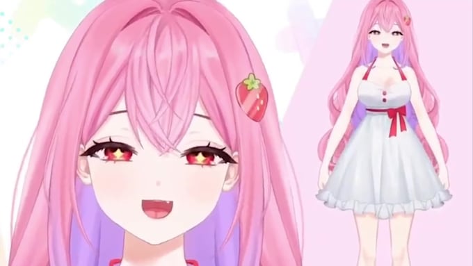 design 3d character model, anime, 3d model, 3d rigging, vroid model