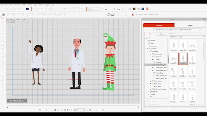 make 2d character animation in cartoon animator 5