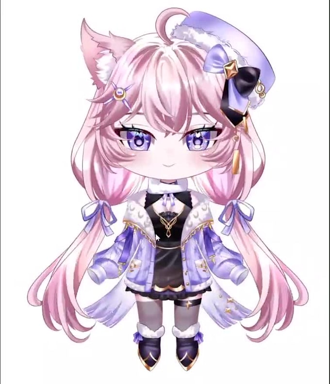 create custom chibi live2d vtuber model with vtuber art and live2d rigging