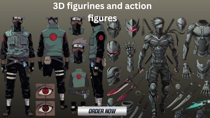 create professional 3d anime character models for figurines and action figures