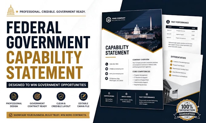 design a professional federal government capability statement