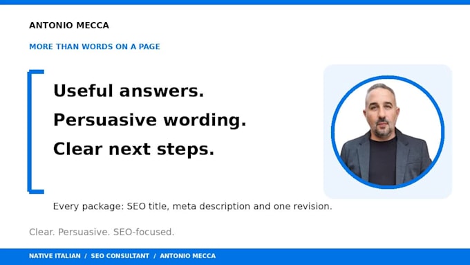 write italian articles optimized for SEO and ai search