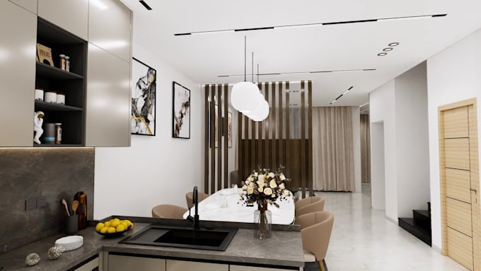 do 3d modelling, interior design and realistic 3d rendering using  enscape