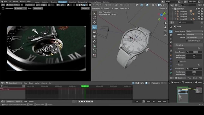 design 3d watch, 3d product animation, 3d wristwatch rendering 3d model