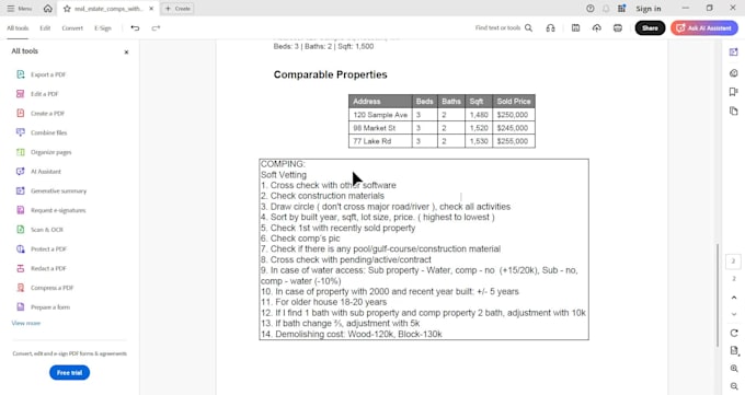 provide accurate real estate comps and arv analysis