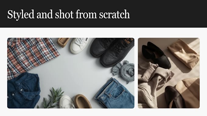 do flat lay photography for shoes and clothing
