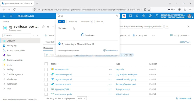 setup azure storage and private container