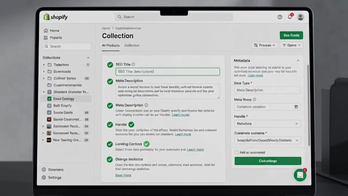 shopify product page collection ecommerce onpage technical SEO optimization